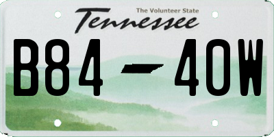 TN license plate B8440W