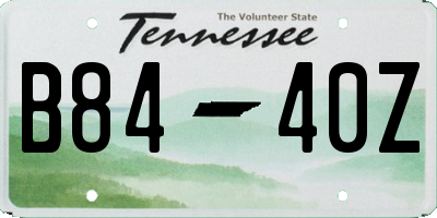 TN license plate B8440Z