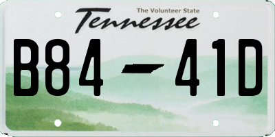 TN license plate B8441D
