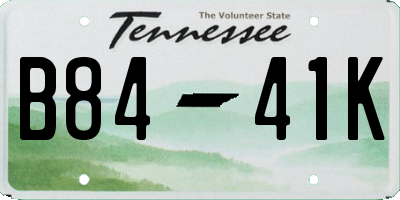 TN license plate B8441K