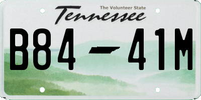 TN license plate B8441M