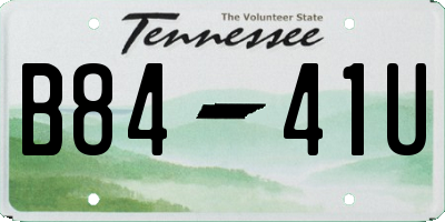 TN license plate B8441U