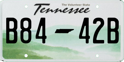 TN license plate B8442B