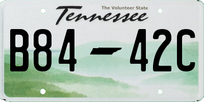 TN license plate B8442C