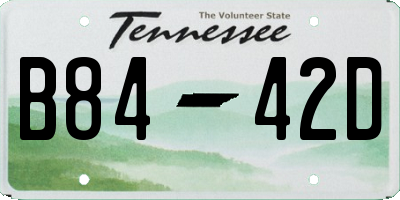 TN license plate B8442D