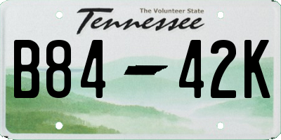 TN license plate B8442K