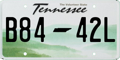 TN license plate B8442L