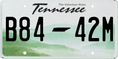 TN license plate B8442M