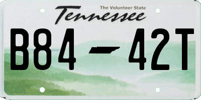 TN license plate B8442T