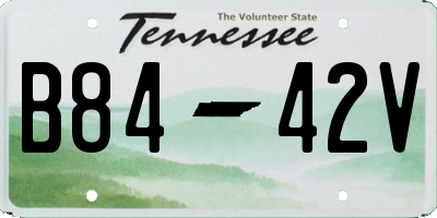 TN license plate B8442V
