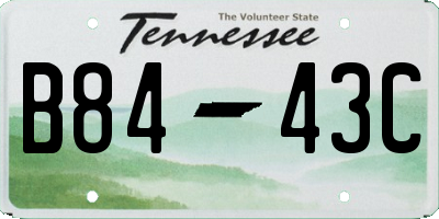 TN license plate B8443C