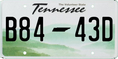 TN license plate B8443D