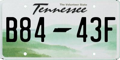 TN license plate B8443F