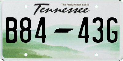 TN license plate B8443G