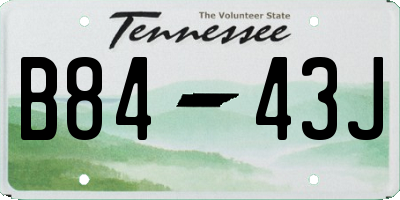 TN license plate B8443J