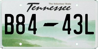 TN license plate B8443L