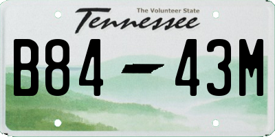 TN license plate B8443M
