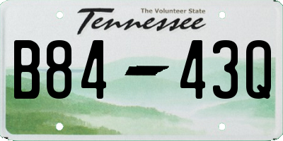 TN license plate B8443Q