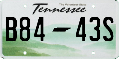 TN license plate B8443S