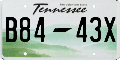 TN license plate B8443X