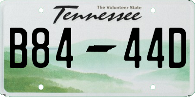TN license plate B8444D