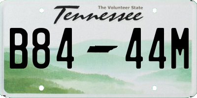 TN license plate B8444M