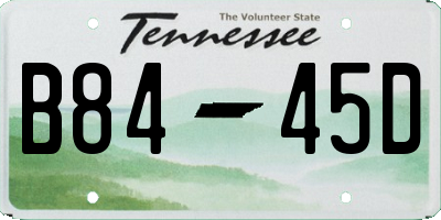 TN license plate B8445D