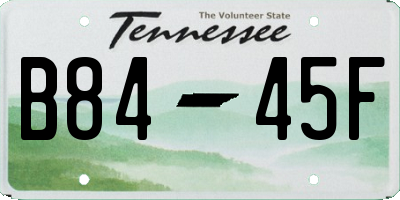 TN license plate B8445F
