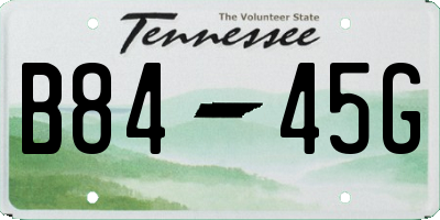 TN license plate B8445G