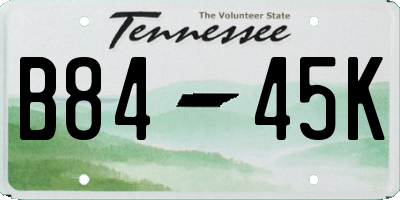 TN license plate B8445K
