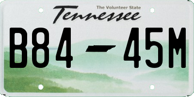 TN license plate B8445M
