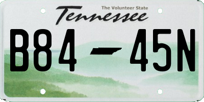 TN license plate B8445N