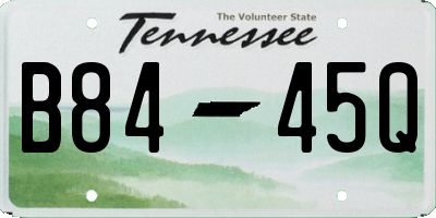 TN license plate B8445Q