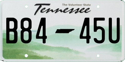TN license plate B8445U