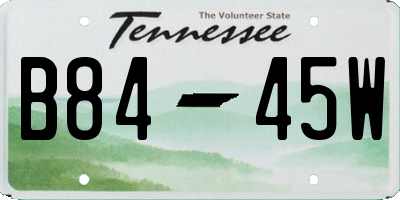 TN license plate B8445W