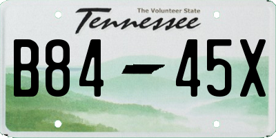 TN license plate B8445X