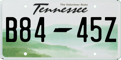 TN license plate B8445Z