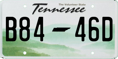 TN license plate B8446D