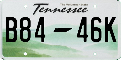 TN license plate B8446K