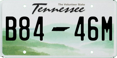 TN license plate B8446M