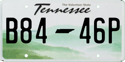 TN license plate B8446P