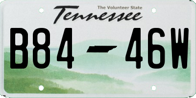 TN license plate B8446W