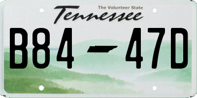 TN license plate B8447D