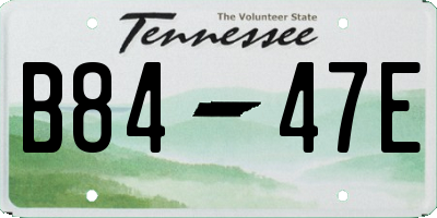 TN license plate B8447E