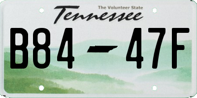 TN license plate B8447F