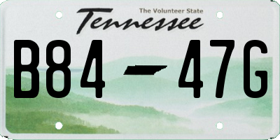 TN license plate B8447G