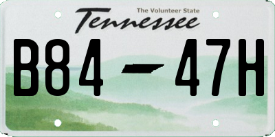 TN license plate B8447H
