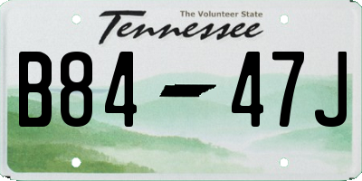 TN license plate B8447J