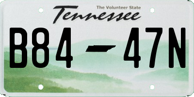 TN license plate B8447N