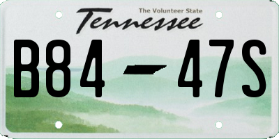 TN license plate B8447S